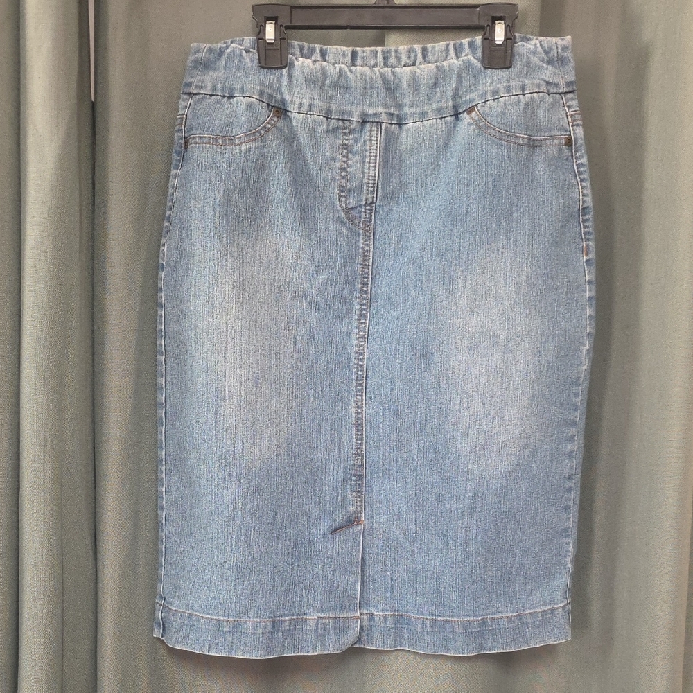 Light Blue Denim Pencil Skirt